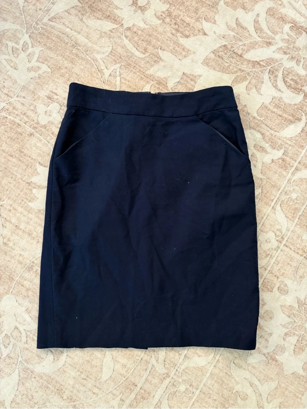 J. Crew Dark Navy Tailored Pencil Skirt Size 2